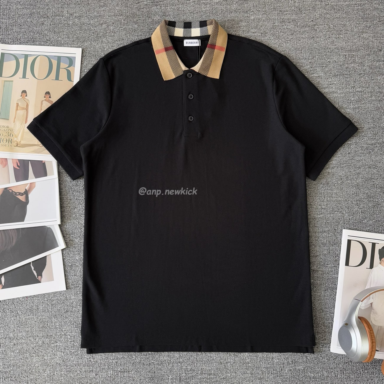 Burberry Plaid Collar Polo Shirt Pure Cotton 8072661s (9) - www.newkick.org